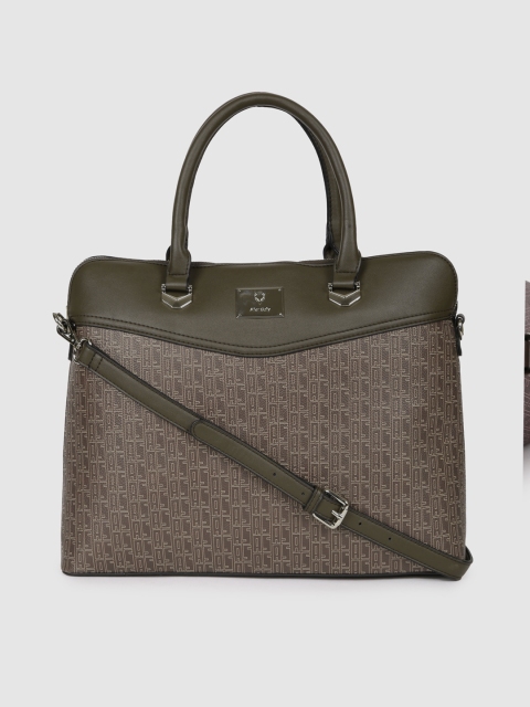 

Allen Solly Brown Printed Handheld Bag
