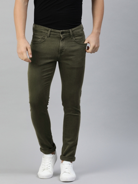 

SPYKAR Men Olive Green Skinny Fit Low-Rise Clean Look Stretchable Jeans