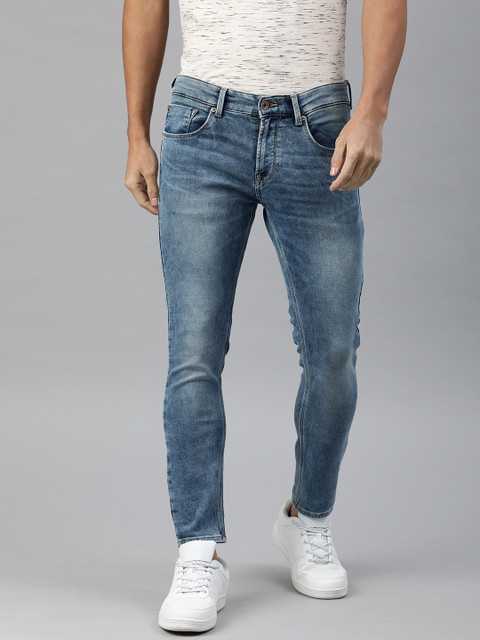 

SPYKAR Men Blue Kano Slim Fit Mid-Rise Clean Look Stretchable Cropped Jeans