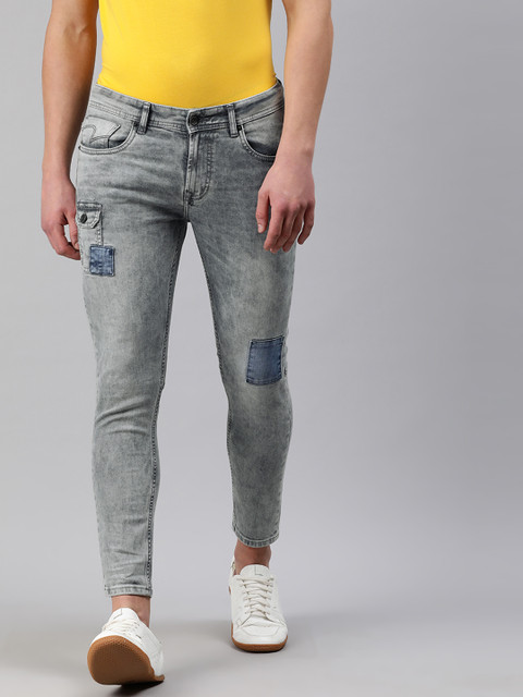 

SPYKAR Men Grey Kano Slim Fit Low-Rise Clean Look Stretchable Cropped Jeans