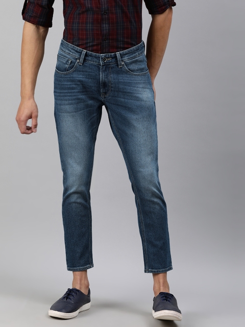 

SPYKAR Men Blue Kano Slim Fit Mid-Rise Clean Look Stretchable Cropped Jeans