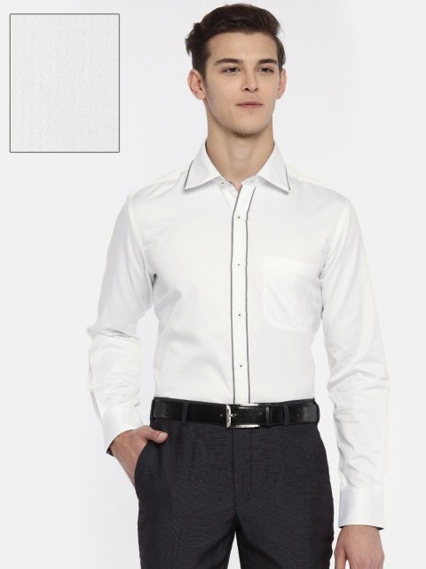 

Raymond Men White Contemporary Fit Self-Design Formal Shirt
