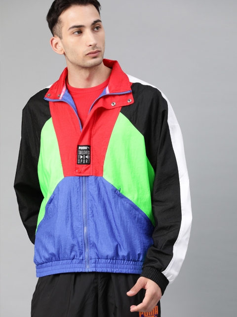 

Puma Men Blue & Green Colourblocked TFS OG Sporty Jacket