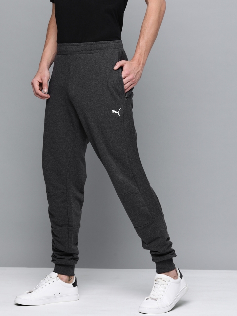 

Puma Men Charcoal Grey Straight Fit Printed Detail Joggers