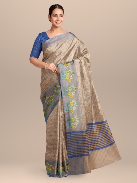 

KLM Fashion Mall Yellow Printed Organza Saree