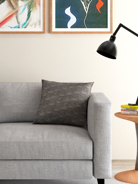 

S9home by Seasons Grey Single Patterned 16'' x 16'' Square Cushion Cover