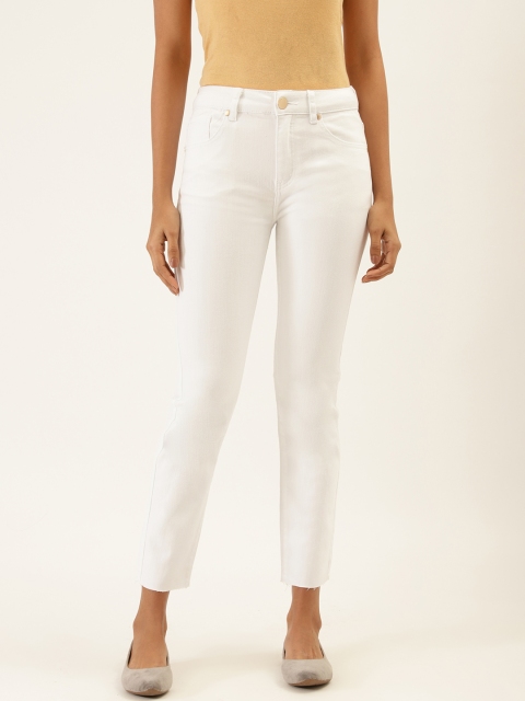 

Label Ritu Kumar Women White Slim Fit Mid-Rise Clean Look Stretchable Jeans