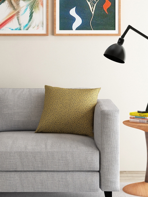 

S9home by Seasons Mustard Yellow Single Patterned 16'' x 16'' Square Cushion Cover