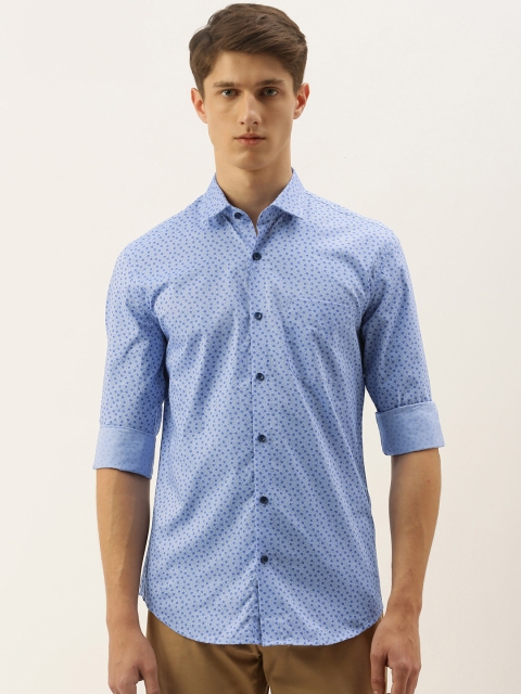 

Peter England Men Blue Slim Fit Printed Formal Shirt