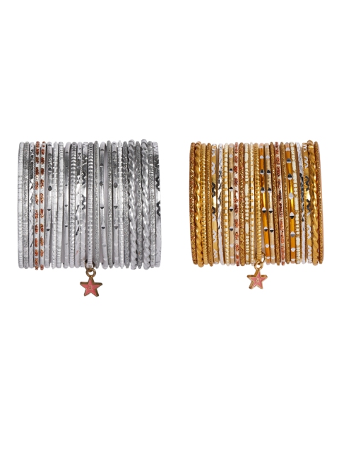 

lil'star Girls Set of 2 Embellished Bangles, Silver