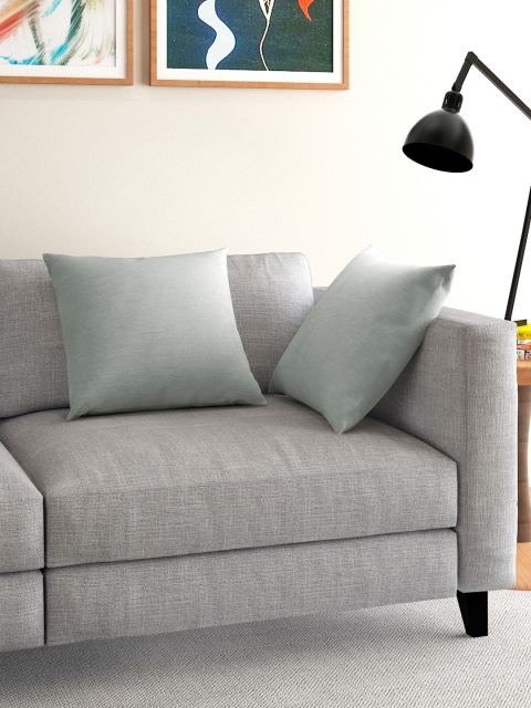 

S9home by Seasons Grey Set of 2 16'' x 16'' Square Cushion Covers