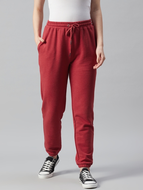 

Femella Women Red Solid Joggers