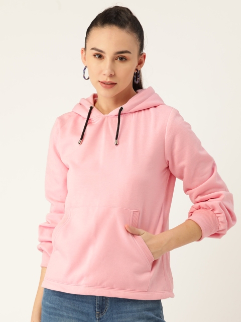 

Alsace Lorraine Paris Women Pink Solid Hooded Sweatshirt
