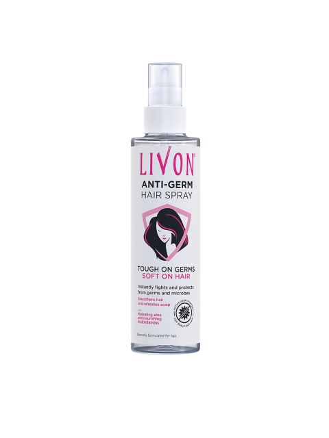

Livon Anti-Germ Hair Spray with Aloe & Multivitamins 200 ml, White