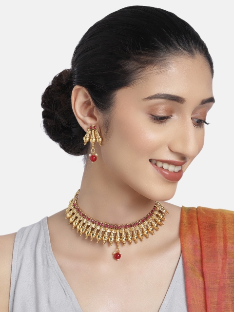 

justpeachy Red Gold-Plated Jewellery Set
