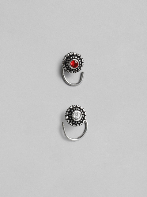 

justpeachy Set of 2 Oxidised Silver-Plated Nose Pins