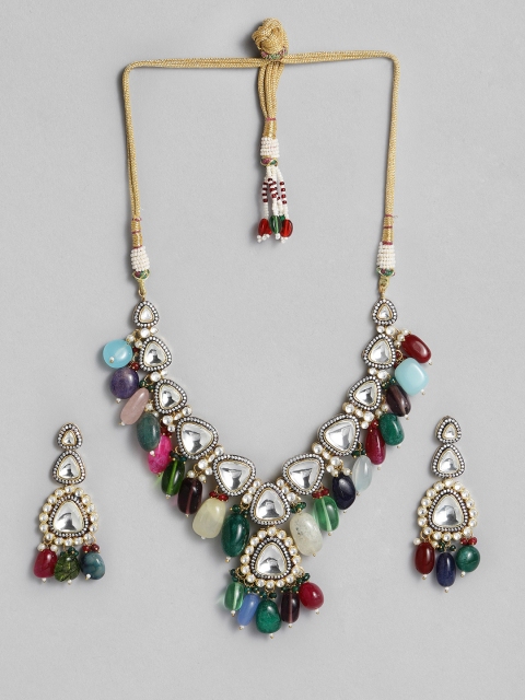 

justpeachy Gold-Plated Jadau Jewellery Set
