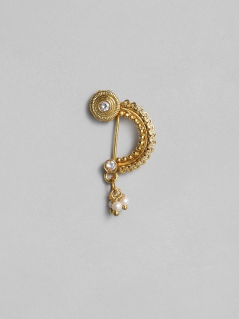 

justpeachy Women Gold-Plated Stone Studded Clip-On Nose Pin