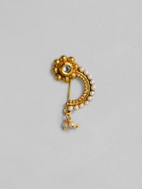 

justpeachy Women Gold-Plated Stone Studded Clip-On Nose Pin