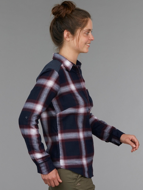 

FORCLAZ By Decathlon Women Navy Blue Trekking Long-Sleeved Shirt