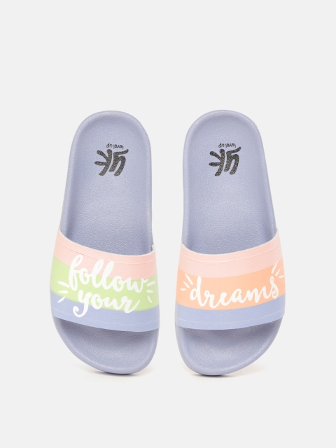 

YK Girls Blue & Green Typography Print Sliders