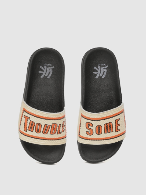 

YK Boys Cream-Coloured & Orange Typography Print Sliders