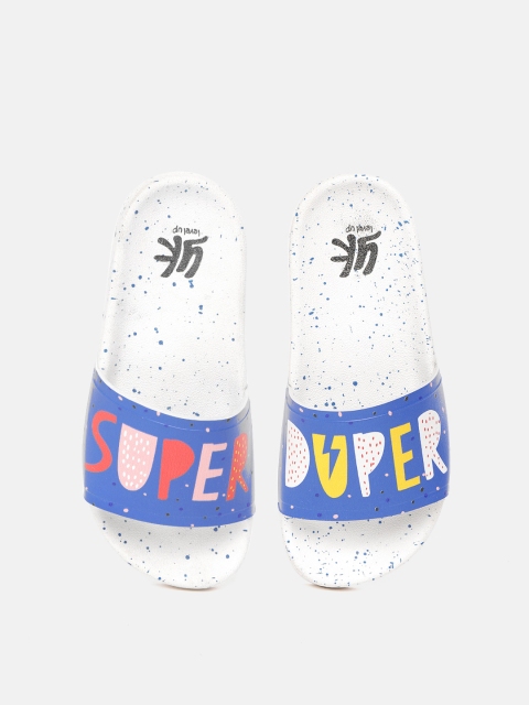 

YK Boys Blue & White Typography Print Sliders