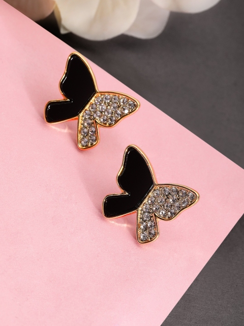 

TOKYO TALKIES X rubans FASHION ACCESSORIES Gold-Plated & Black Handcrafted Classic Studs