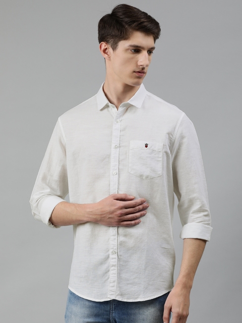 

Louis Philippe Jeans Men White Slim Fit Solid Casual Shirt
