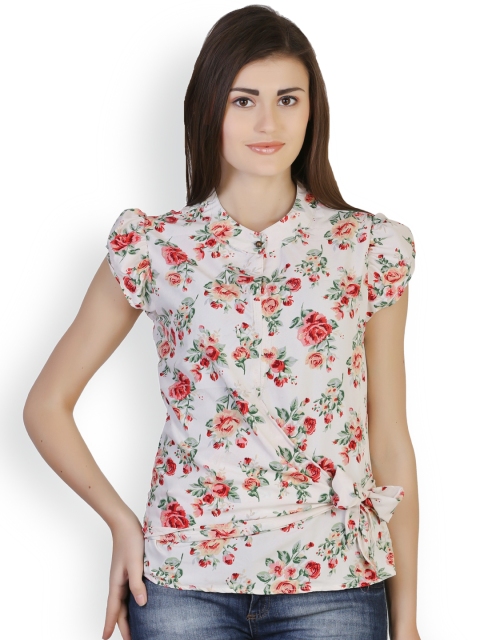 

Belle Fille White Floral Print Top