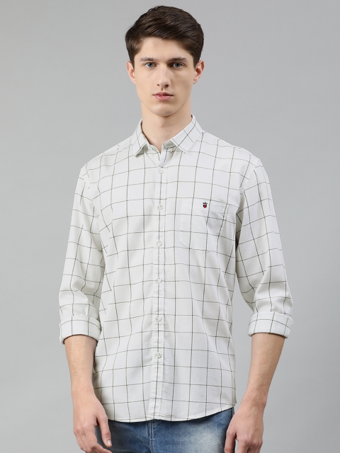 

Louis Philippe Jeans Men White & Black Slim Fit Checked Casual Shirt