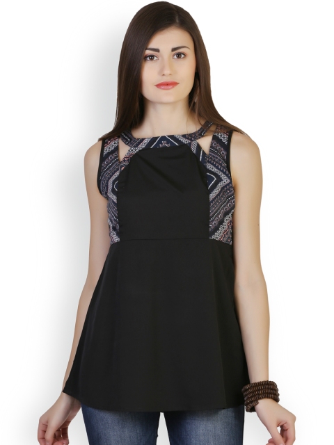 

Belle Fille Black Printed Detail Top