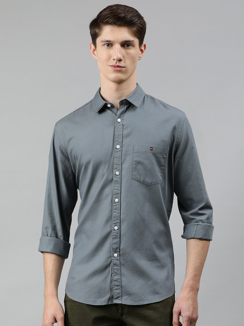 

Louis Philippe Jeans Men Grey Slim Fit Solid Casual Shirt
