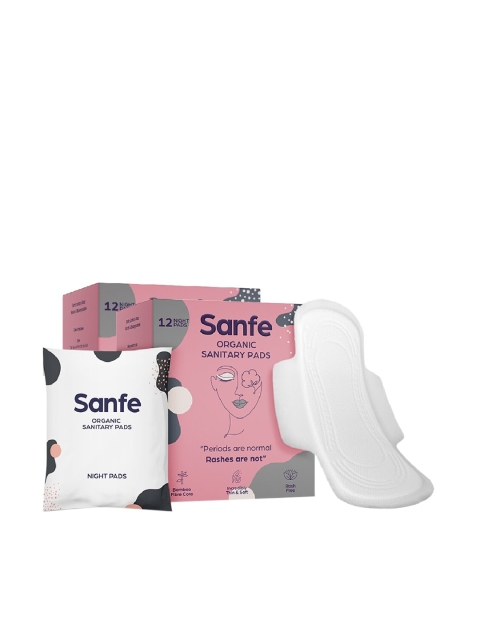 

Sanfe Set Of 24 Bamboo Ultra-Thin Natural Night Sanitary Pads, White