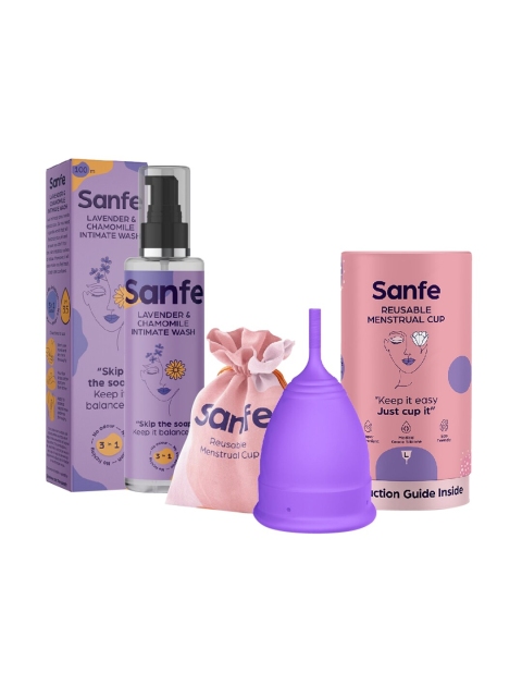 

Sanfe Worry Free Set - Large Menstrual Cups & Intimate Wash 100 ml, Purple