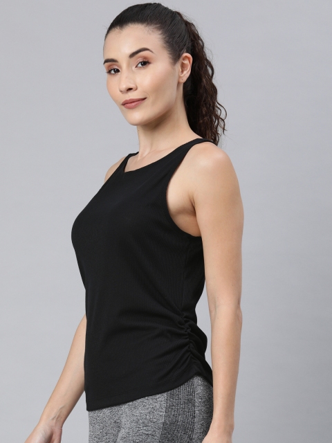 

Nike Women Black Solid YOGA RUCHE TANK Top