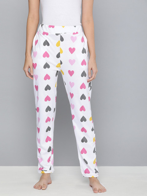 

HERE&NOW Women White Conversational Printed Lounge Pants