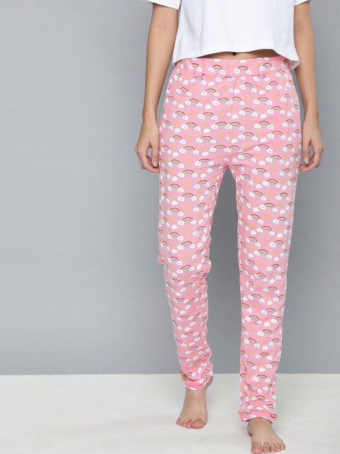 

HERE&NOW Women Pink Printed Lounge Pants