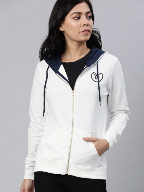 

Enviously Young Women White Solid Sweatshirt