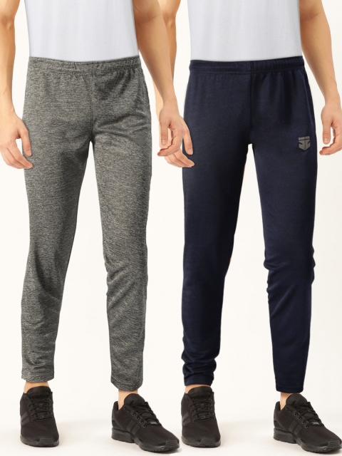 

Sports52 wear Pack of 2 Men's Navy Blue and Grey Solid Track Pants
