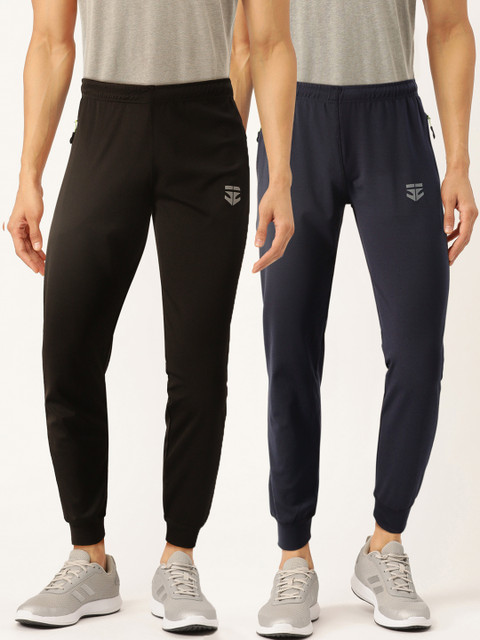 

Sports52 wear Pack of 2 Men's Navy Blue and Black Solid Track Pants