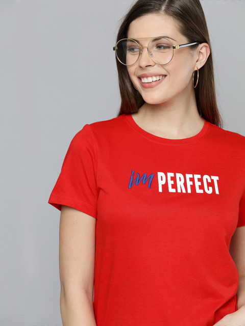 

Mast & Harbour Women Red Printed Round Neck T-shirt