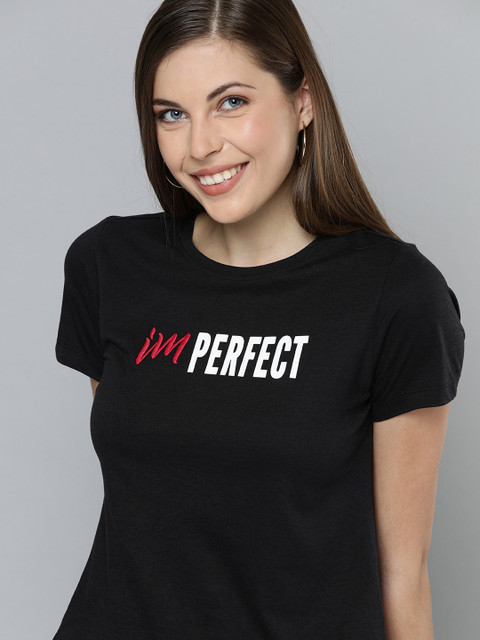 

Mast & Harbour Women Black Printed Round Neck T-shirt