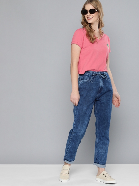 

Mast & Harbour Women Blue Straight Fit Mid-Rise Clean Look Stretchable Jeans