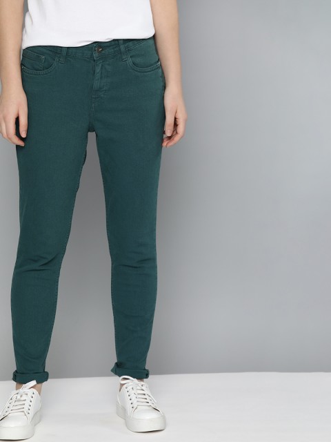 

Mast & Harbour Women Teal Green Skinny Fit Mid-Rise Clean Look Stretchable Jeans