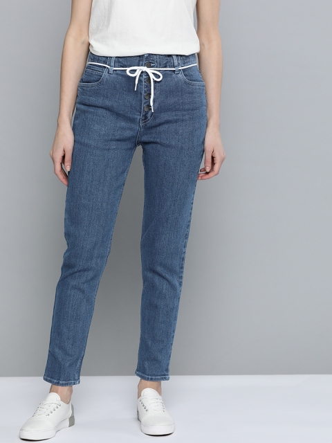 

Mast & Harbour Women Navy Blue Slim Fit High-Rise Clean Look Jeans