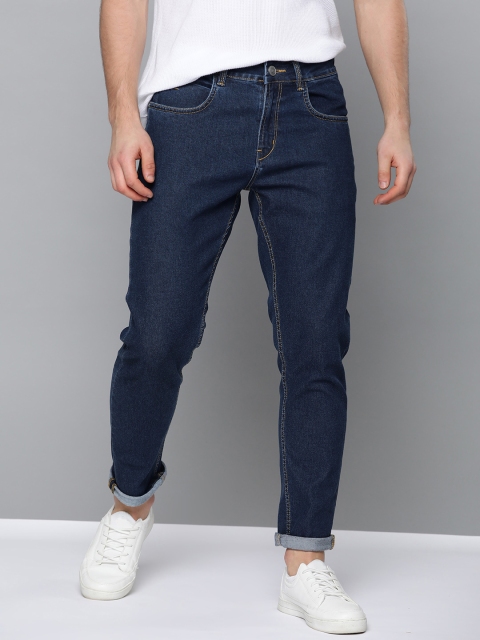 

Mast & Harbour Men Navy Blue Slim Tapered Fit Solid Mid-Rise Stretchable Jeans