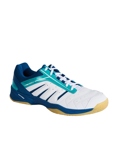 

PERFLY By Decathlon Men White Mesh Mid-Top Badminton Shoes