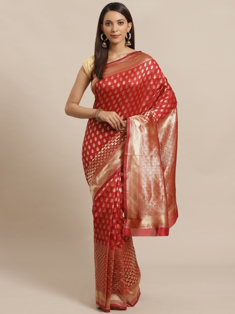 

Mitera Maroon & Golden Woven Design Banarasi Saree
