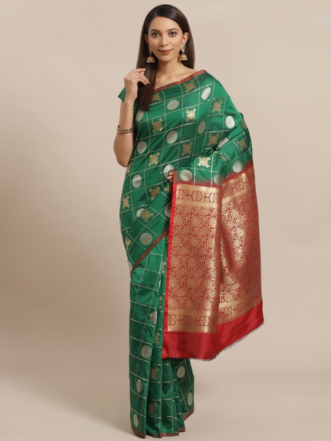 

Mitera Green & Golden Woven Design Banarasi Saree